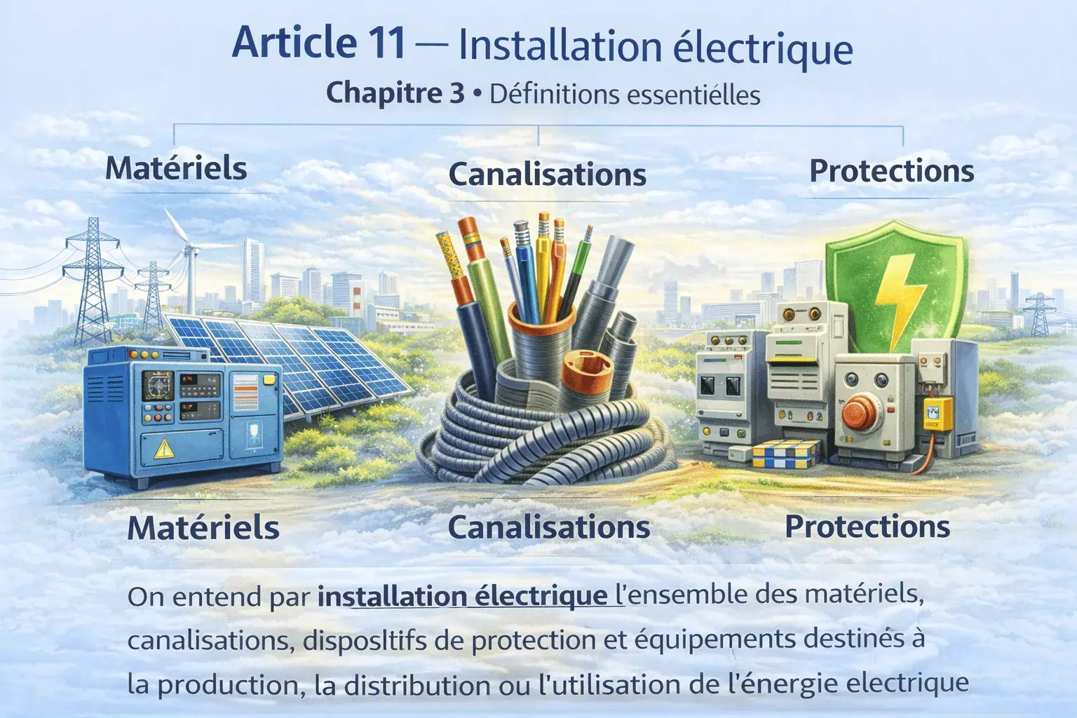 Installation électrique : matériels, canalisations, protections