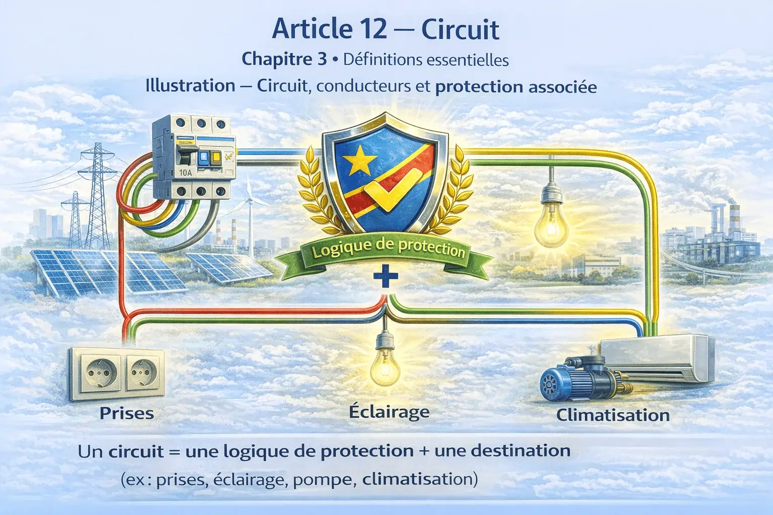 Circuit, conducteurs et protection associée