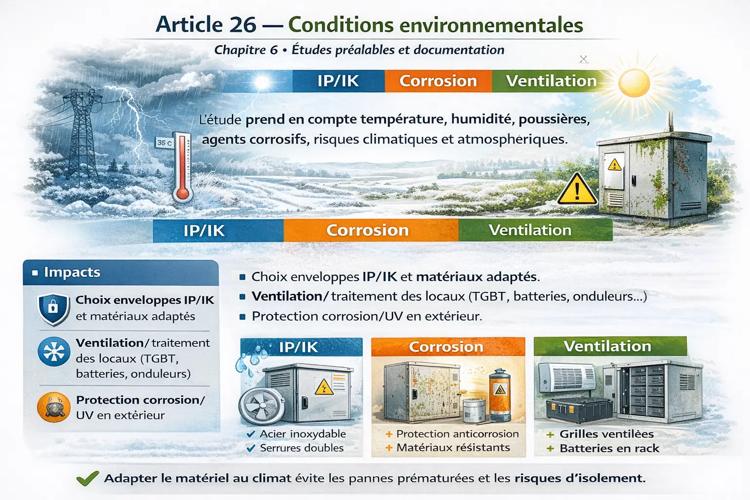 Conditions environnementales et IP/IK