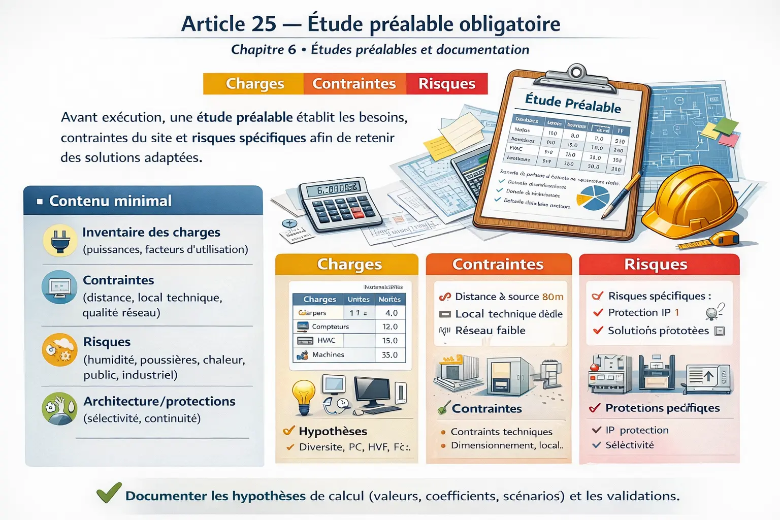 Étude préalable et inventaire des charges