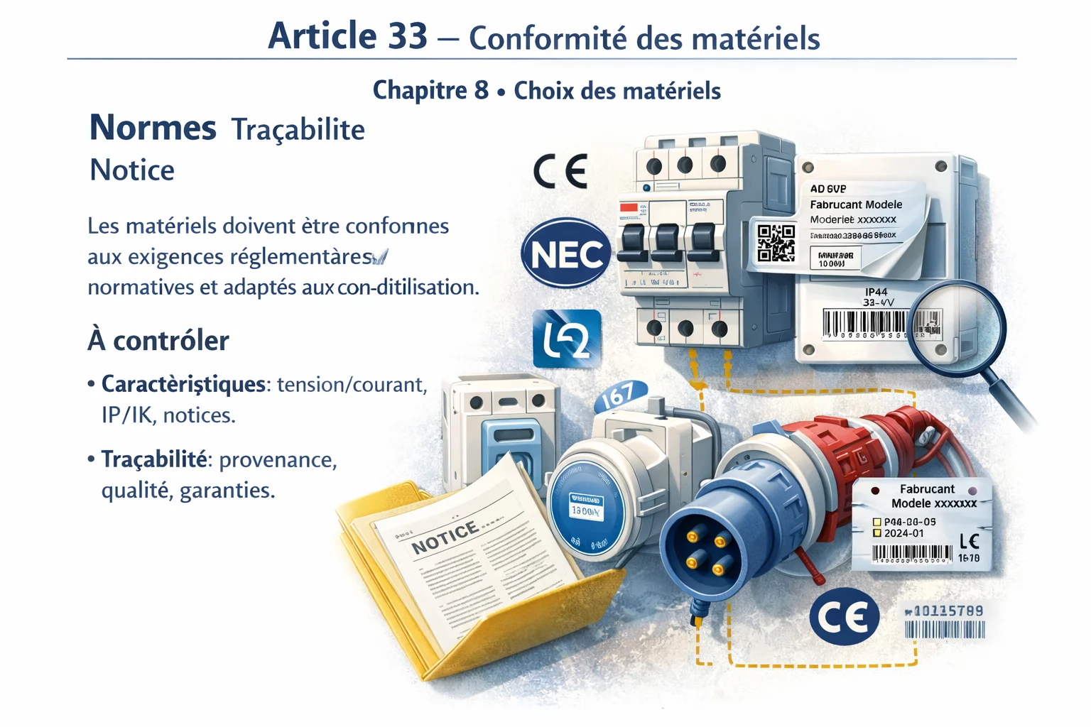 Matériels conformes