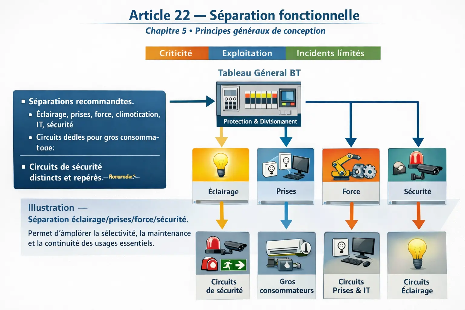 Séparation fonctionnelle des circuits